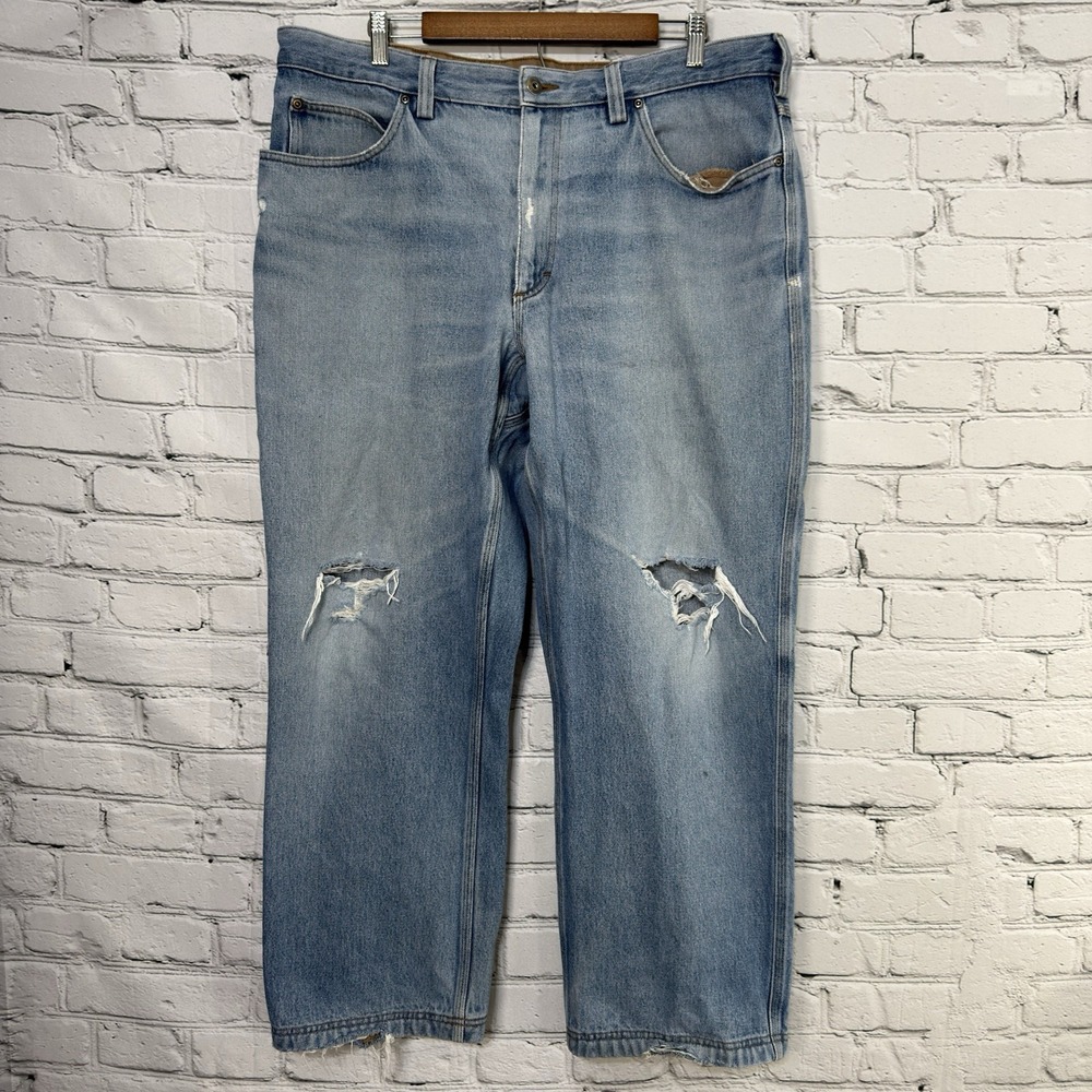 Duluth‎ Trading Co Flex Fire Hose Denim Jeans Men's 38x30 Distressed Relaxed